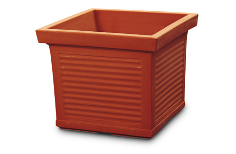 Qmr Vaso Quadro Millerighe 50 Terracotta Qmr Vaso Quadro Millerighe 50 Terracotta